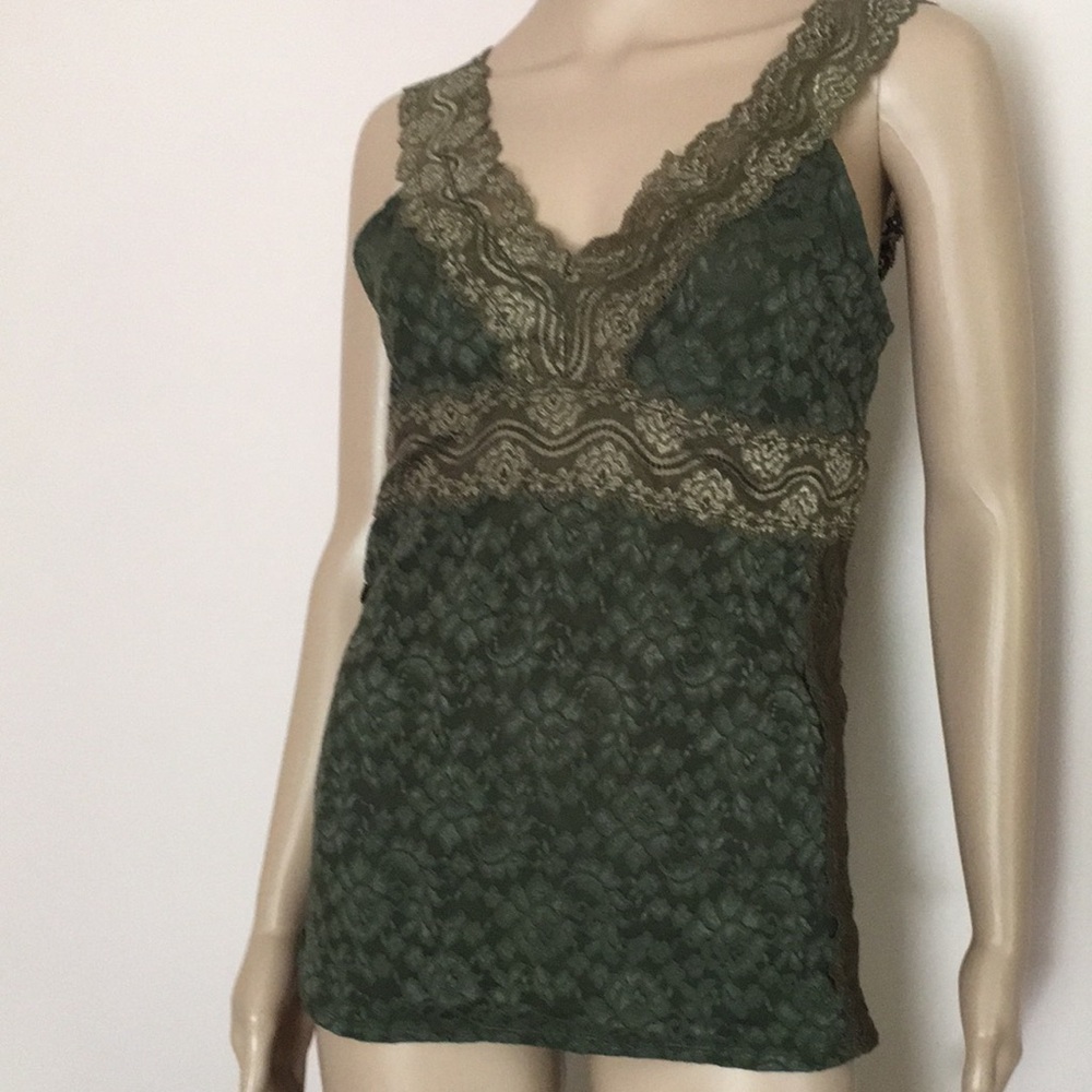 Moda International Green Floral Lace Top